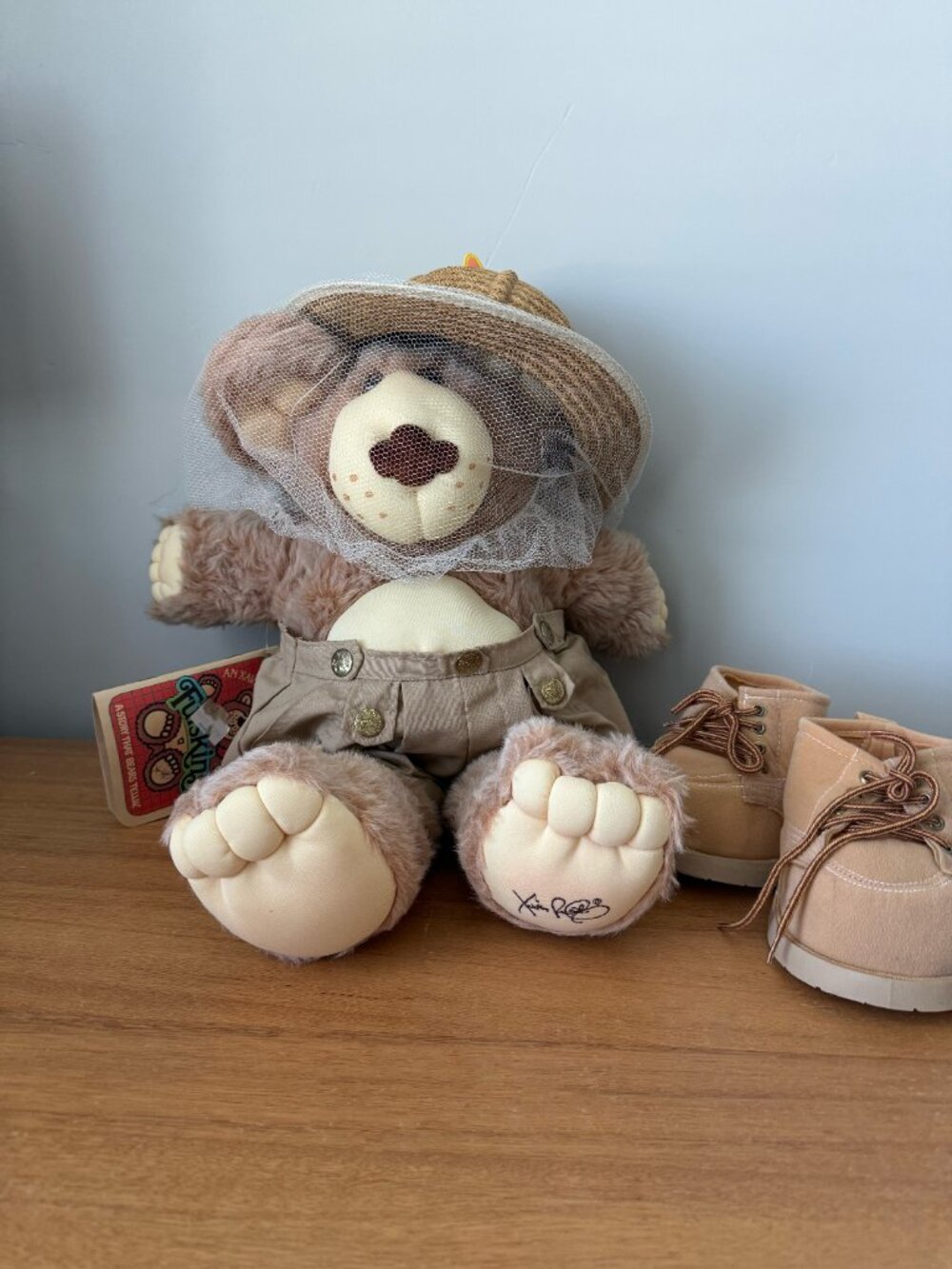 Vintage Furskins Bear Boone Beekeeper Xavier Roberts Plush 22" Original Tag